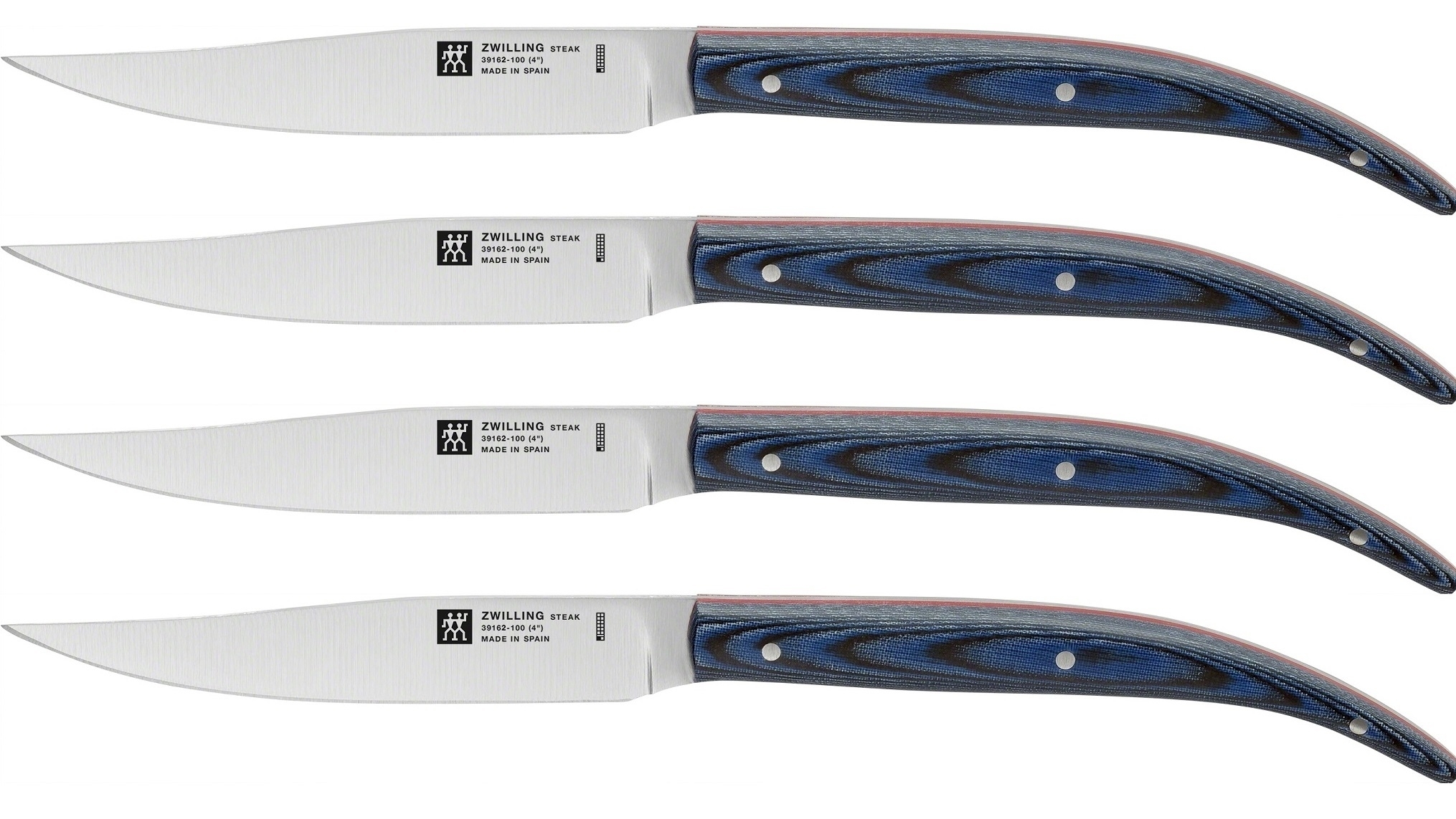

Zwilling Набор стейковых ножей, 4 пр., с рукояткой из голубой микарты 39162-000