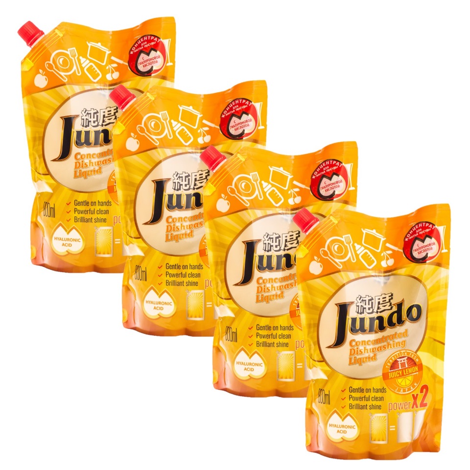 Средство для мытья посуды и детских принадлежностей Jundo Сочный лимон 800 мл 3 шт