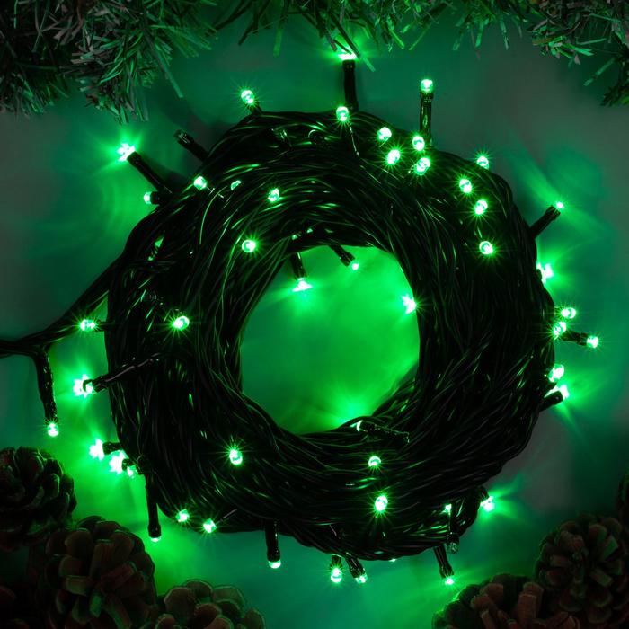 Световая гирлянда новогодняя Luazon Lighting Нить 187244 10 м зеленый