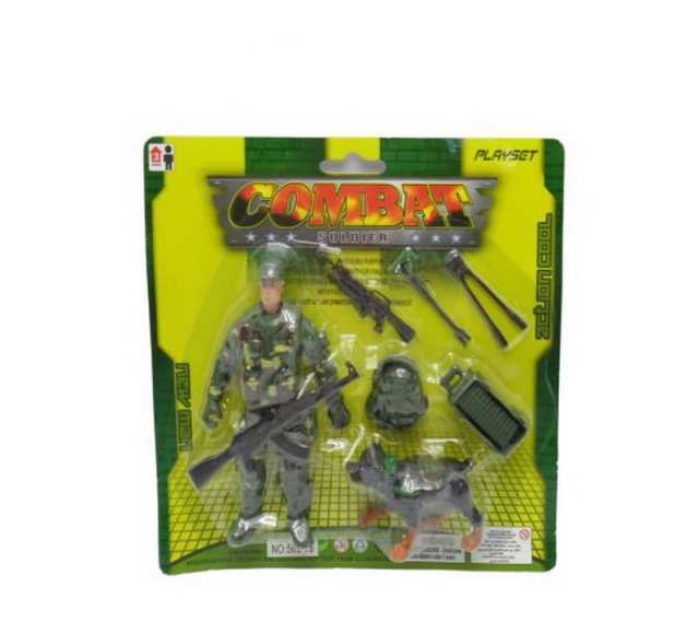 фото Набор игровой. фигурка военного с аксессуарами, 8 предметов, 4 вида junfa toys