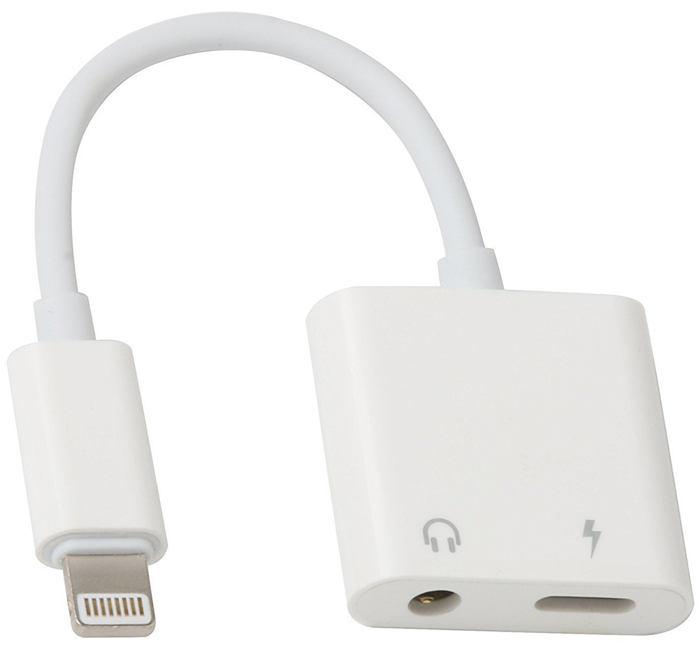 

Адаптер-переходник Nuobi Lightning 8 pin male - mini jack 3.5 Female + Lightning Female