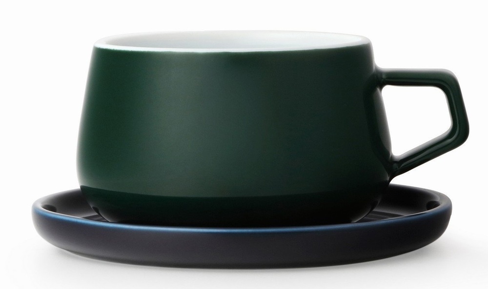 фото Чайная чашка с блюдцем viva scandinavia ella (250мл), темно-зеленая v79765