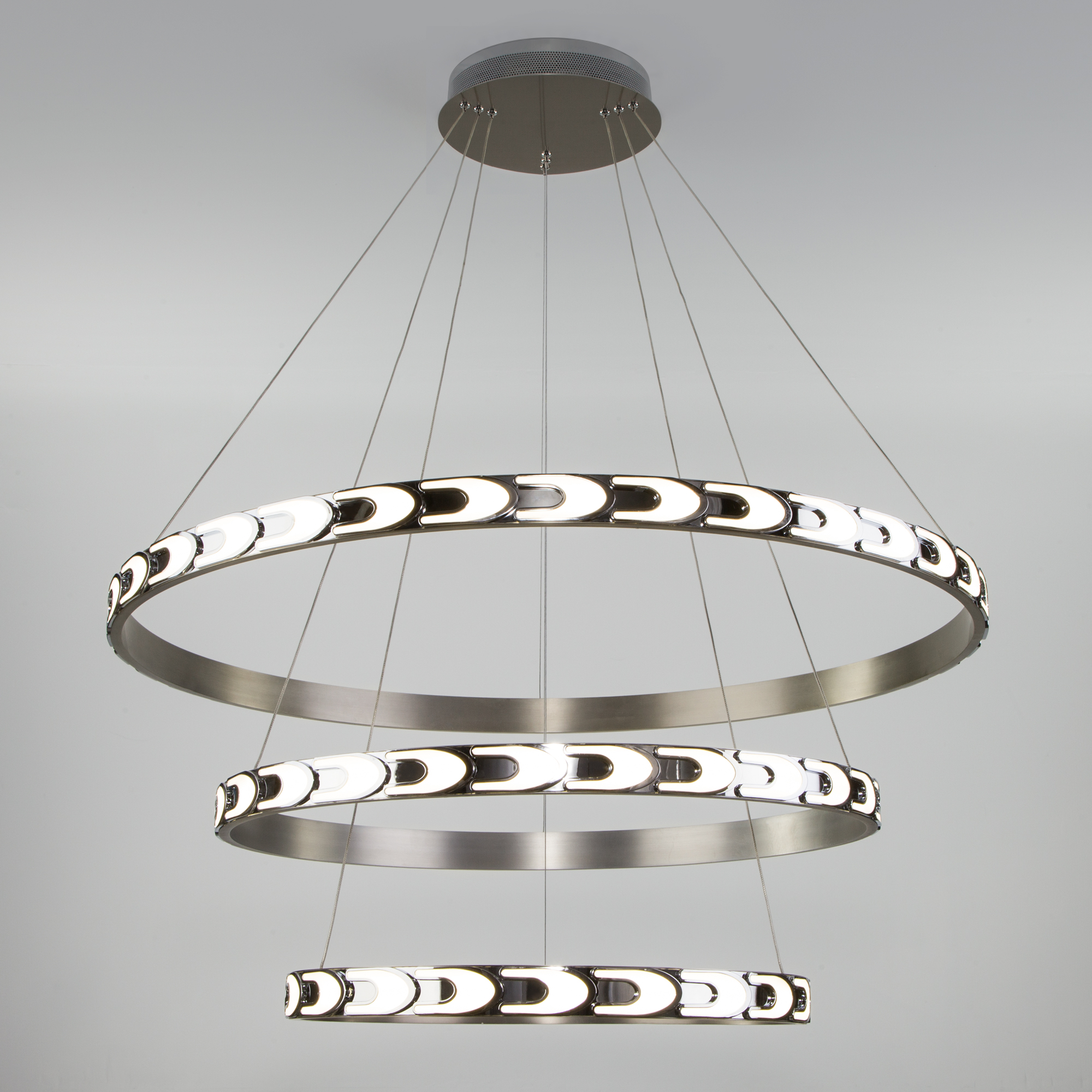 фото Дизайнерский светодиодный светильник с пультом управления eurosvet 90163/3 сатин-никель