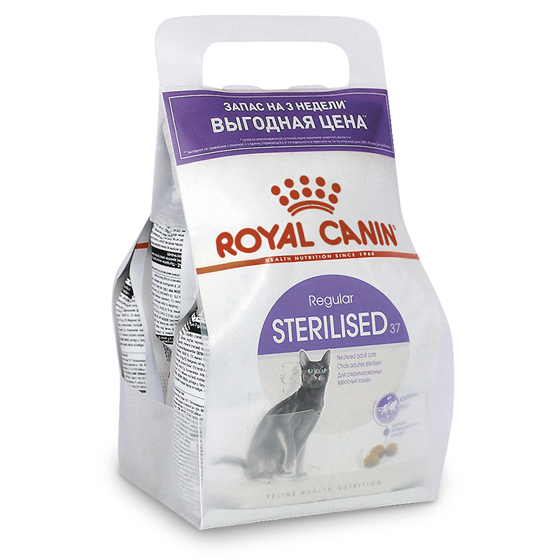 фото Сухой корм для кошек royal canin sterilised regular 37, курица, промо 3шт по 400г
