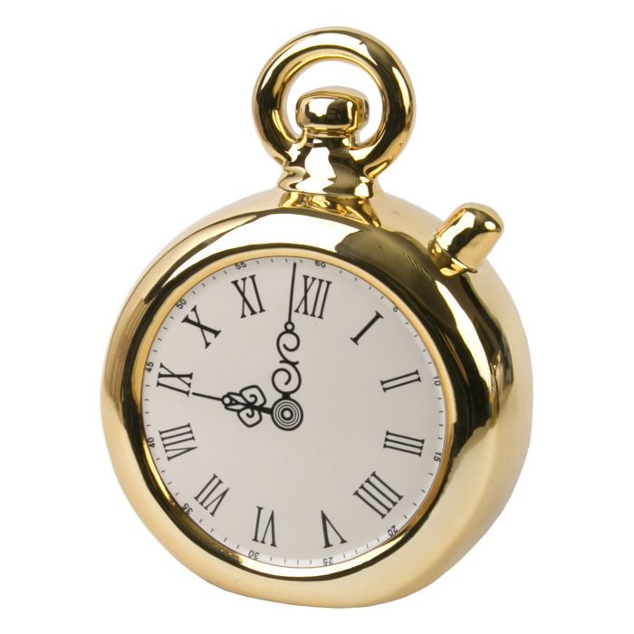 фото Декоративная копилка часы золотые из керамики / 12х5,7х15,8 арт.76320 феникс-презент