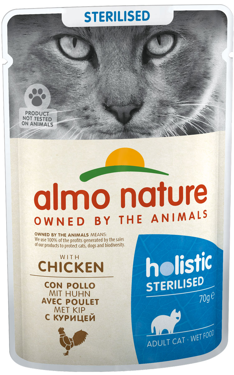 фото Влажный корм для кошек almo nature functional sterilised для стерилизованных с курицей 70г