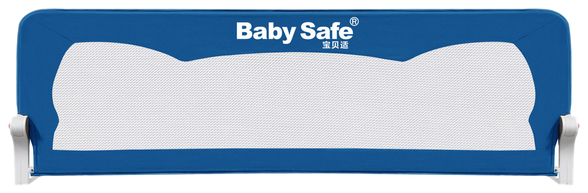 фото Барьер безопасности для кровати baby safe "ушки" 180x66 см, синий