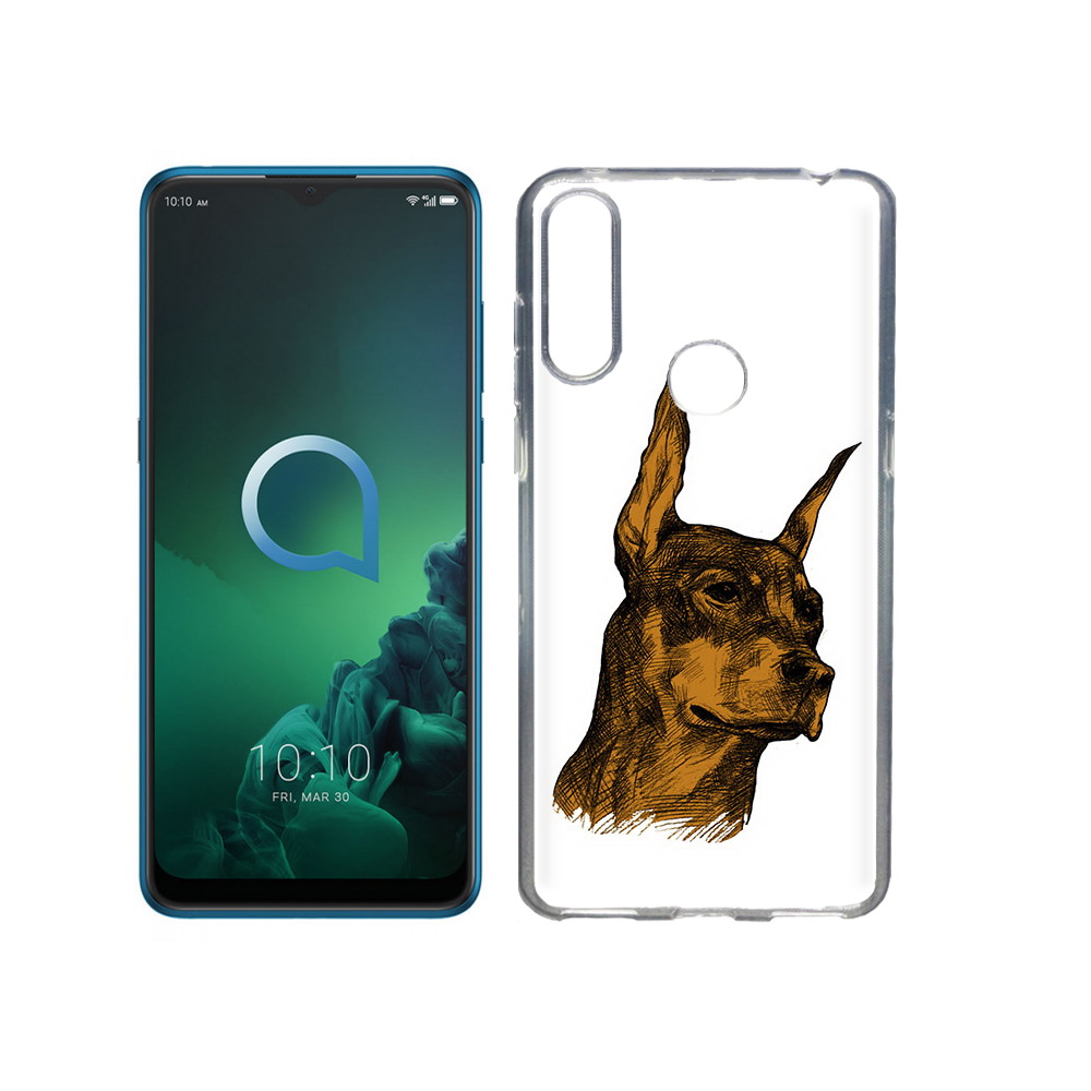 

Чехол MyPads Tocco для Alcatel 3X скетч доберман (PT227136.670.605), Прозрачный, Tocco
