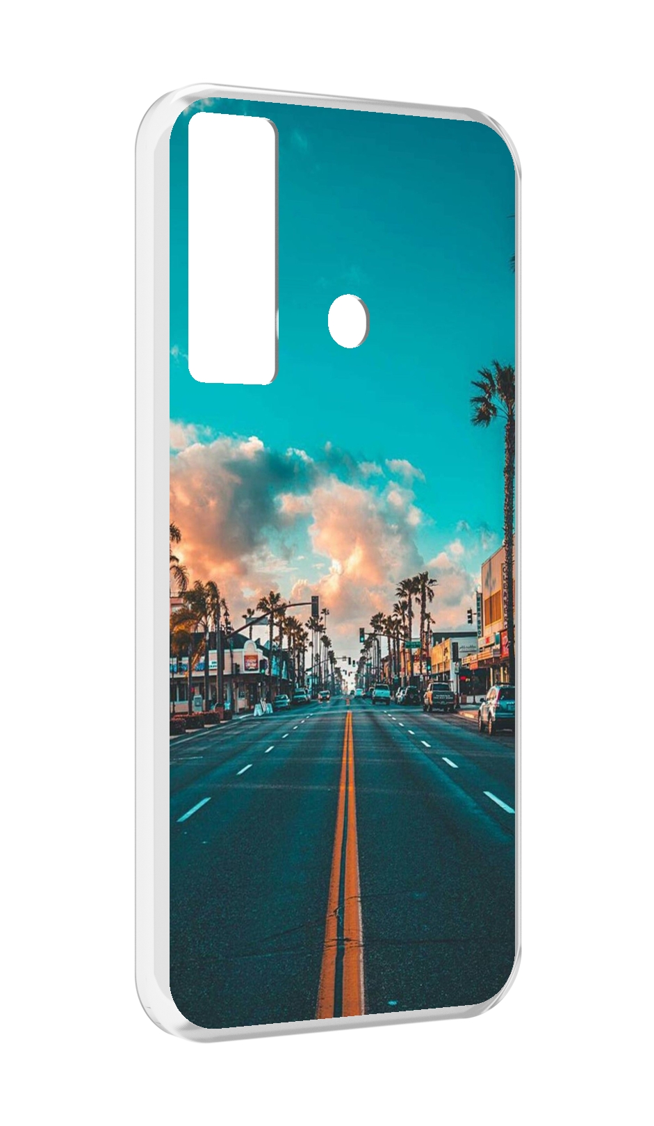 

Чехол MyPads дорога-в-лос-анджелес для Tecno Camon 17, Прозрачный, Tocco