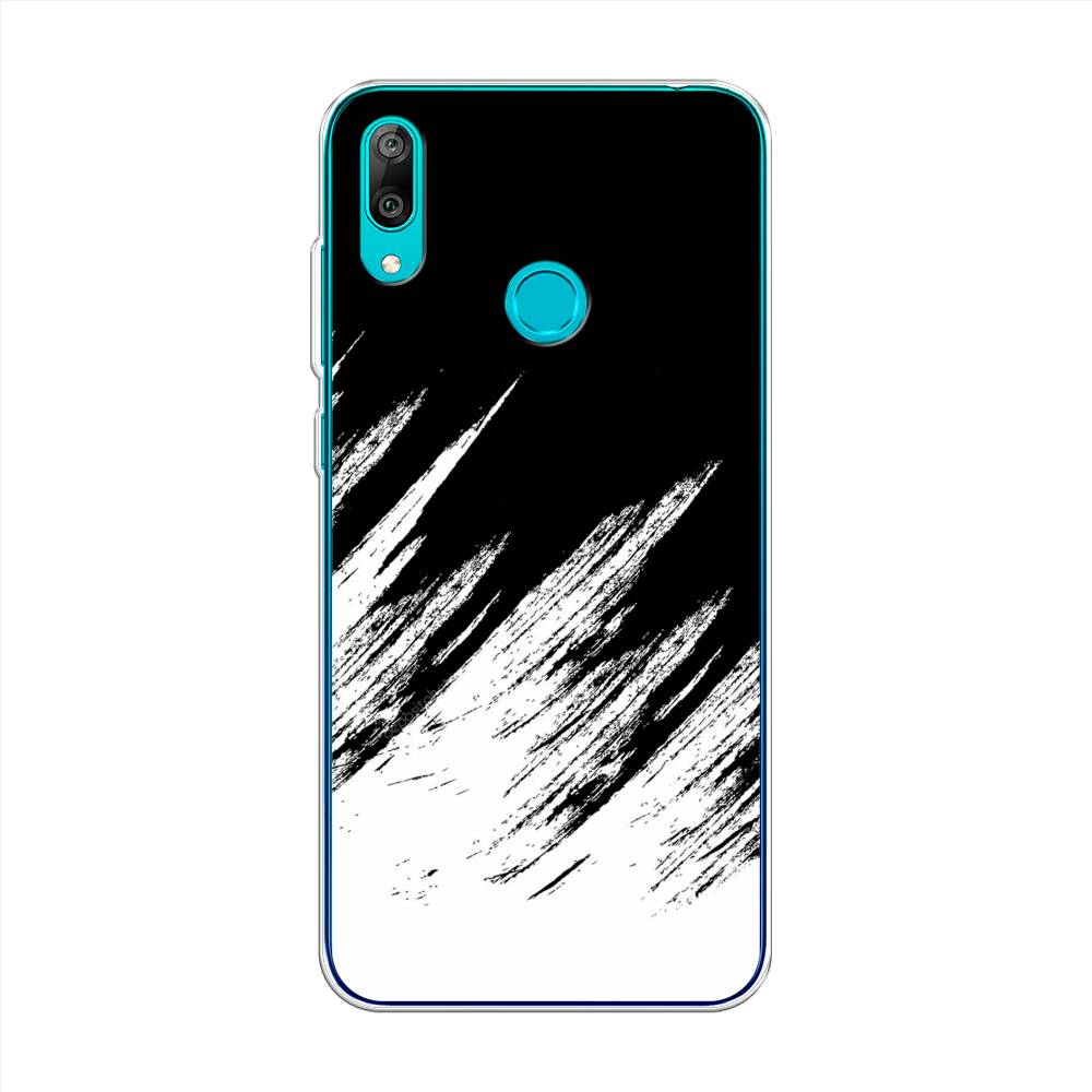 

Чехол Awog на Huawei Y7 2019 "Черно белые брызги", Черный;белый;бежевый, 68450-3