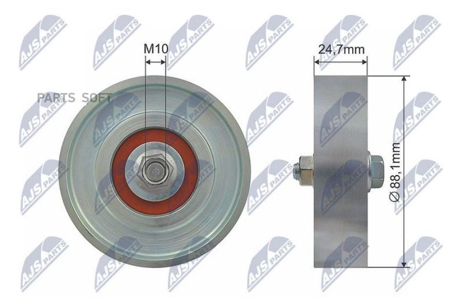 NTY Ролик поликлинового ремня натяжной