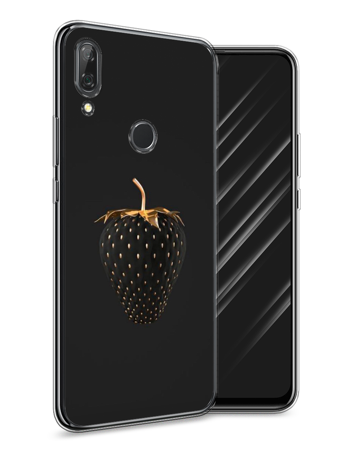 фото Чехол awog "черно-золотая клубника" для huawei p smart z