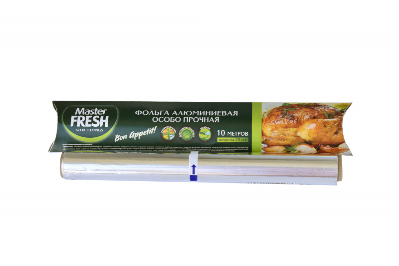 фото Фольга master fresh алюминиевая, прочная, толщина 11 мкм, 10 м