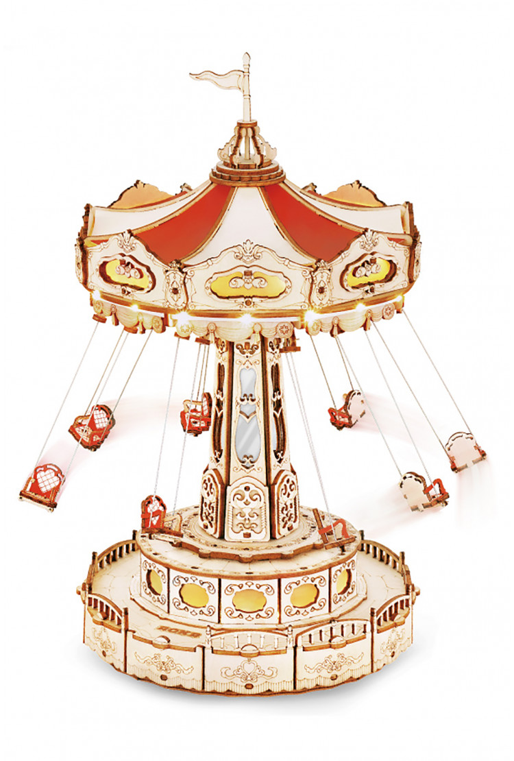 

3D деревянный конструктор Robotime Swing ride, музыкальная карусель, 289 дет., EA02