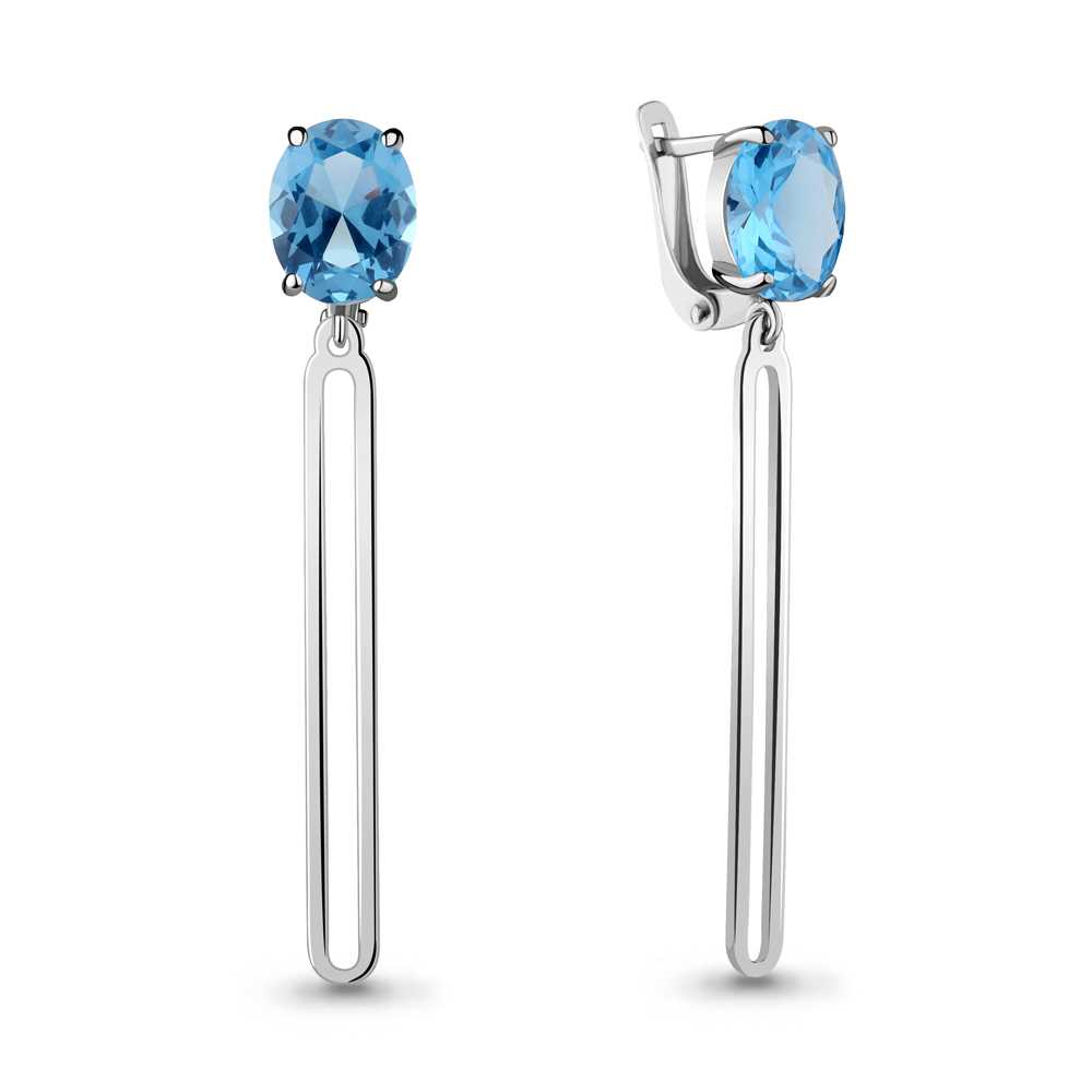 

Серьги подвески из серебра с топазом искусственным Aquamarine 4744092_925_р, 4744092_925_р