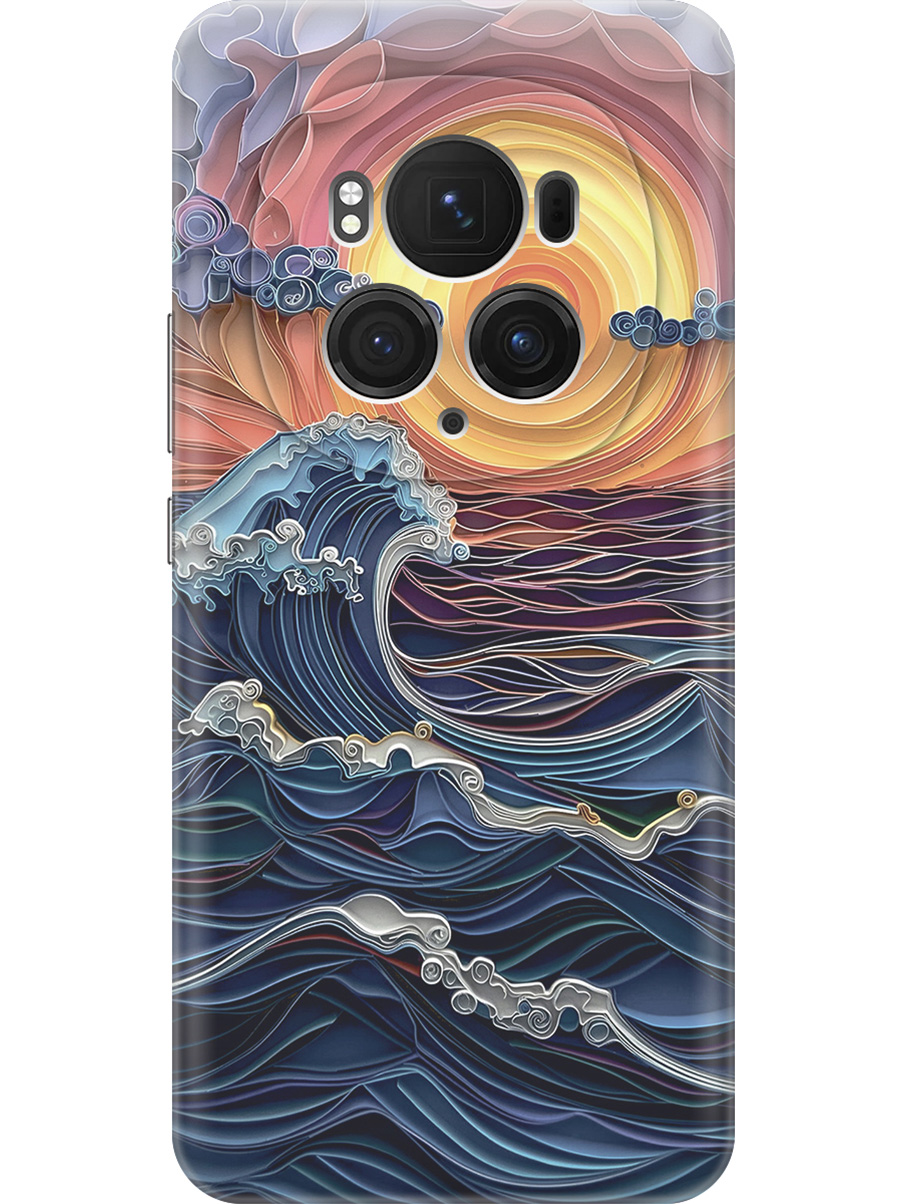 

Силиконовый чехол на Honor Magic6 Pro с принтом "Волны на закате", Прозрачный;оранжевый;синий, 782623441