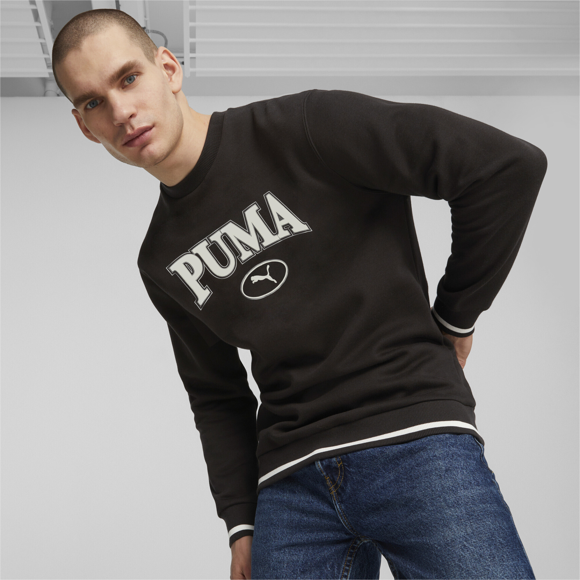 

Свитшот мужской PUMA SQUAD CREW FL черный 50 RU, SQUAD CREW FL