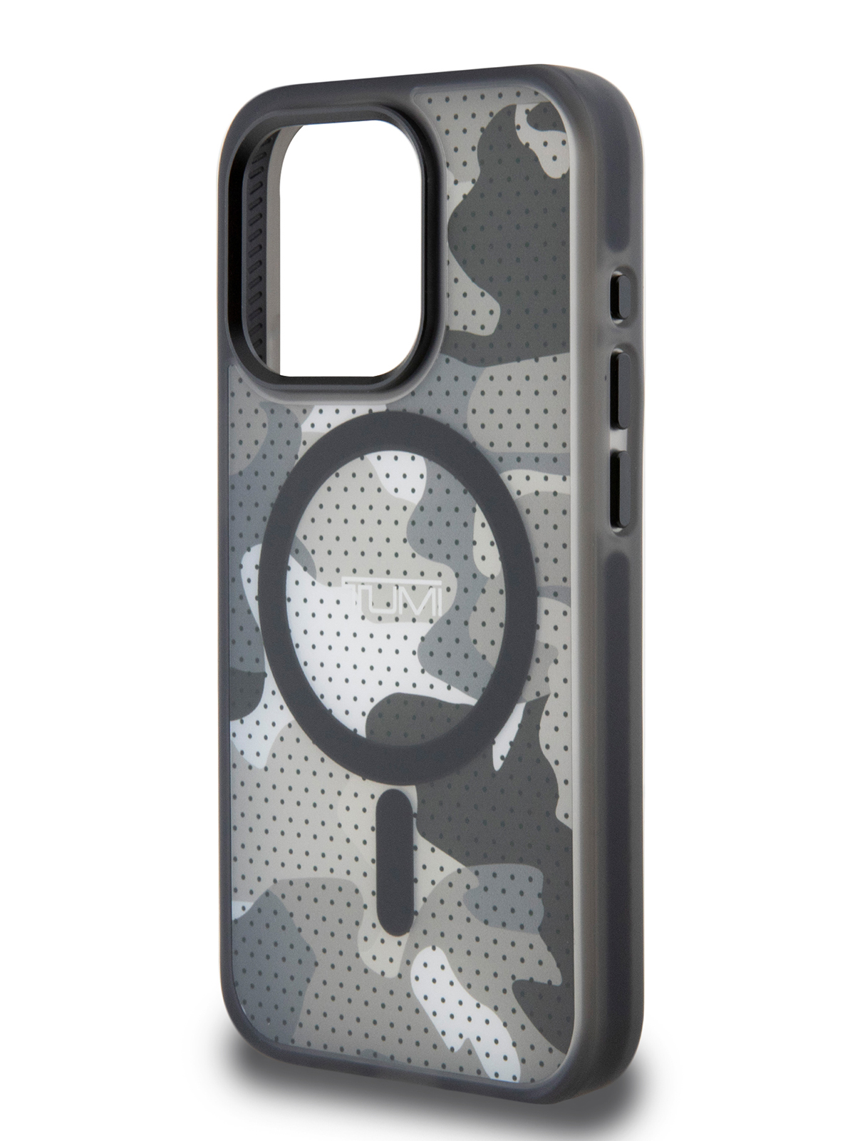 Чехол TUMI для iPhone 15 Pro MagSafe с принтом Military, черный