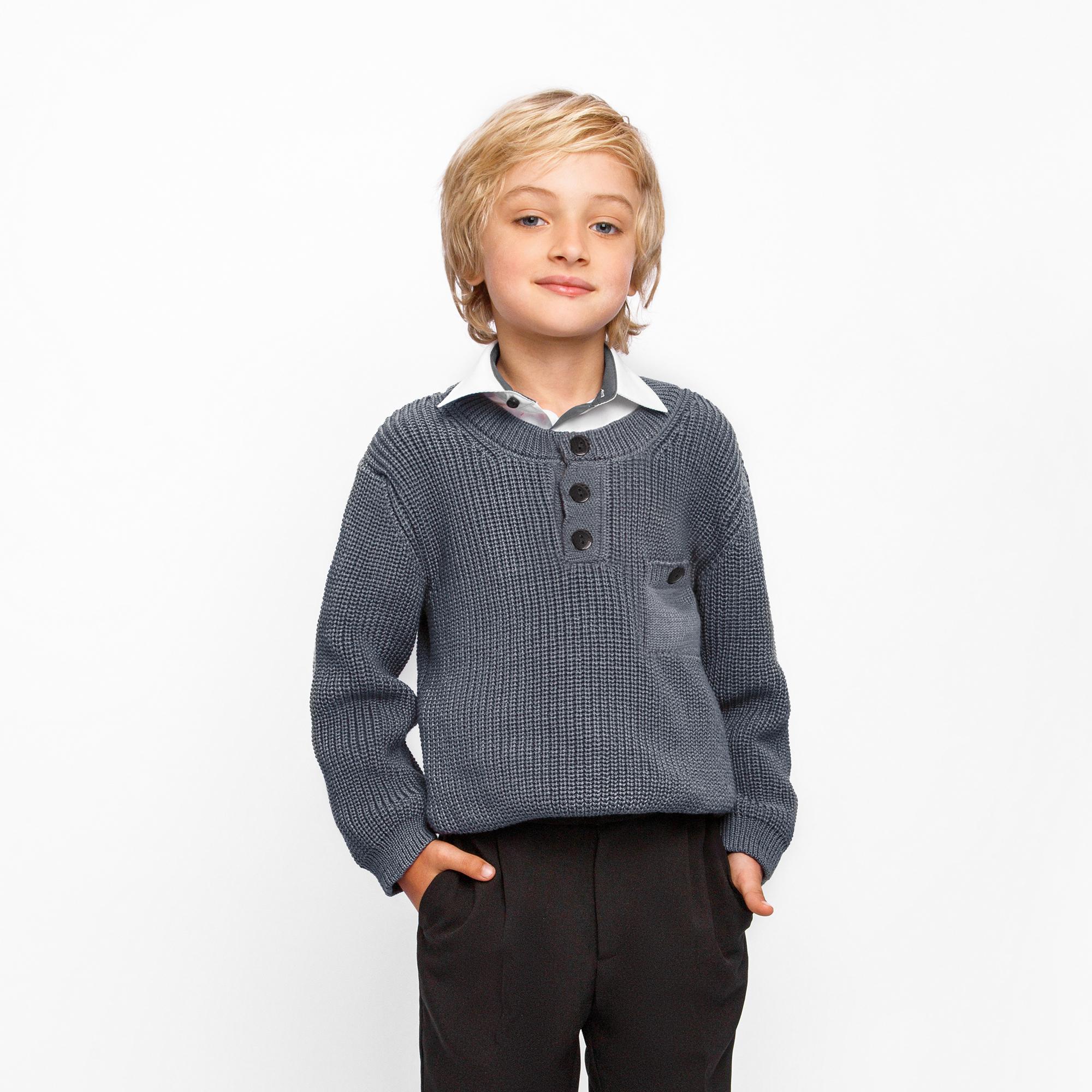 фото Свитер для мальчиков amarobaby ab-od21-knit26 цв. серый р. 146