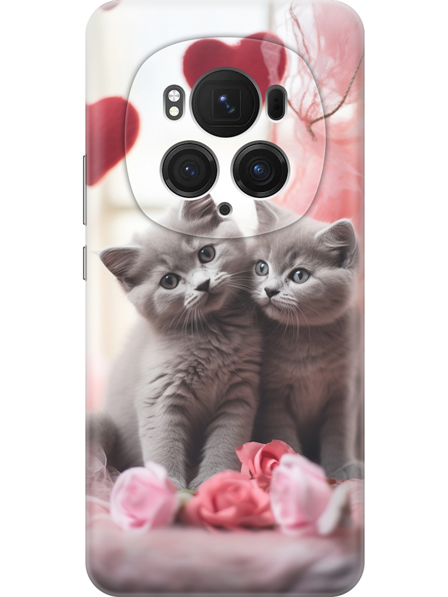 

Силиконовый чехол на Honor Magic6 Pro с принтом "Котики и сердечки", Прозрачный;красный;серый, 782623491