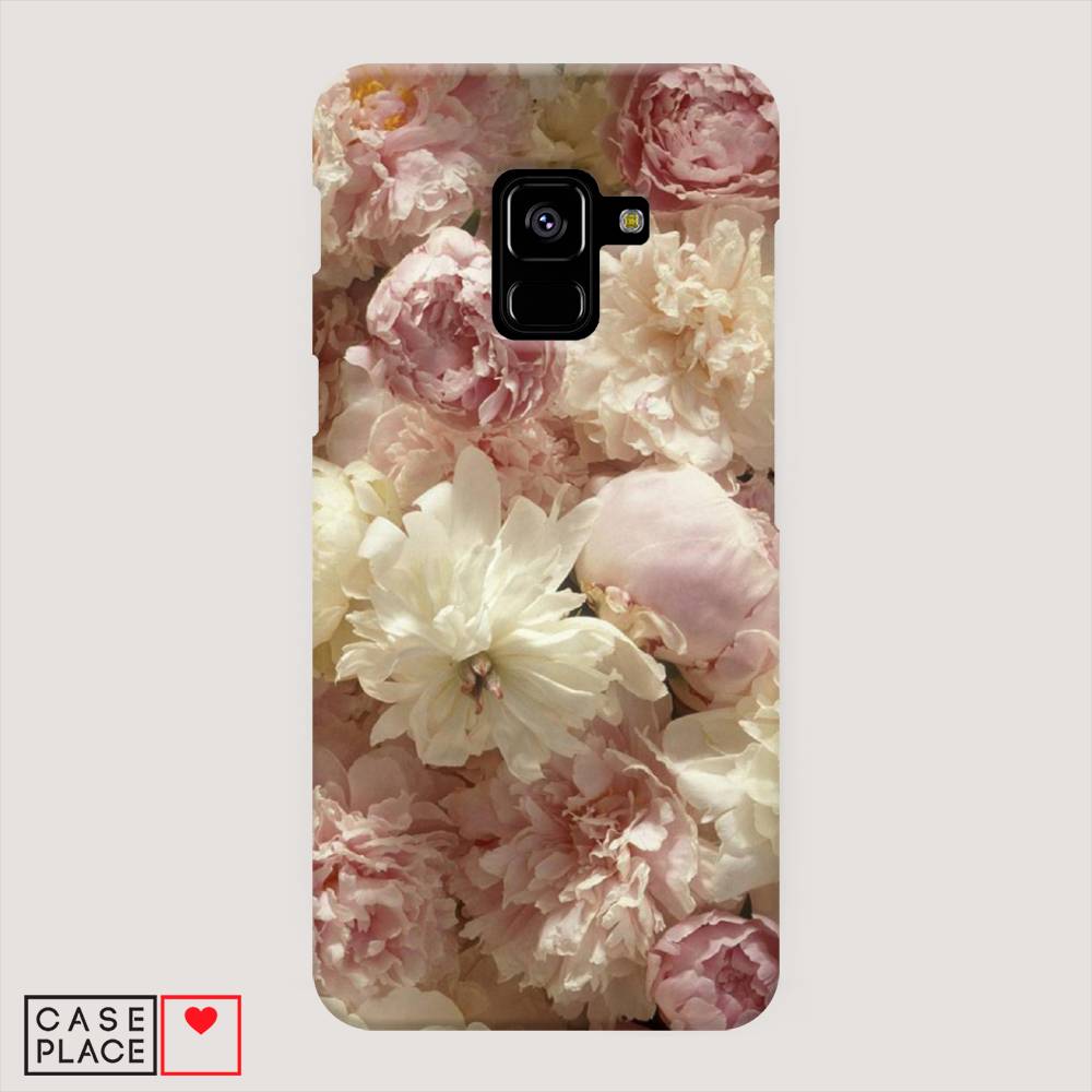 

Пластиковый чехол "Пионы светлые" на Samsung Galaxy A8 2018, 25420-6