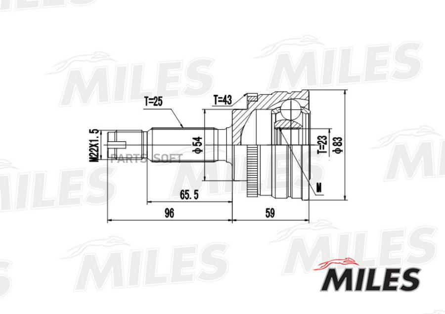 

Шрус Наружный Mitsubishi Carisma/Lancer 1.6-2.0 92-06 (С Abs) (Gkn 303523) Ga20252 Miles а