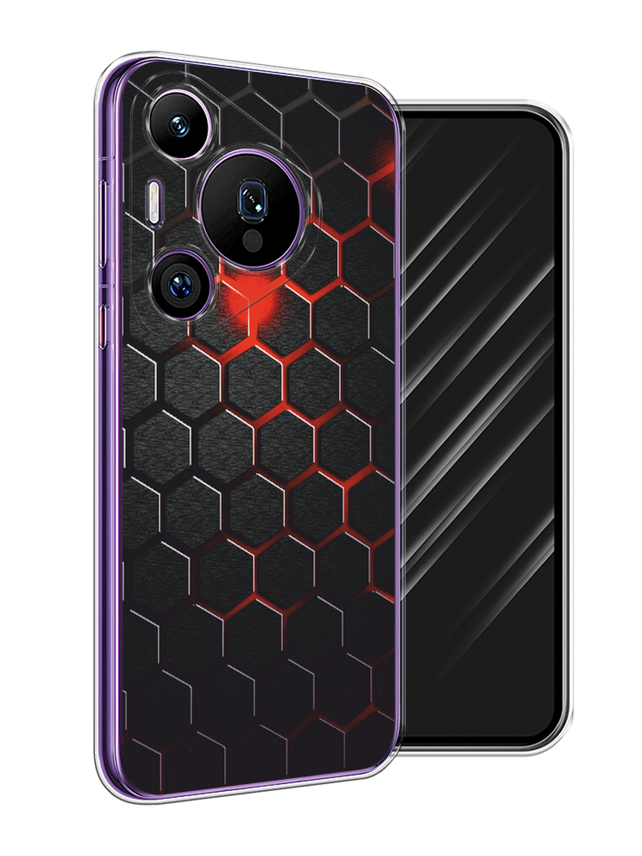 

Чехол Awog на Huawei Pura 70 Pro/70 Pro Plus "Фон соты красные", Красный;черный, 6124150-1