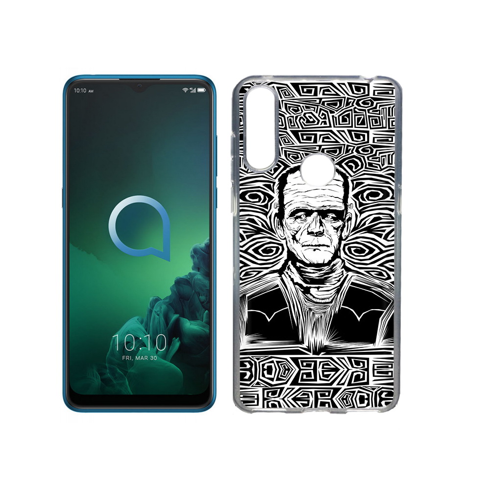 

Чехол MyPads Tocco для Alcatel 3X франкенштейн черно белый (PT227136.670.661), Прозрачный, Tocco