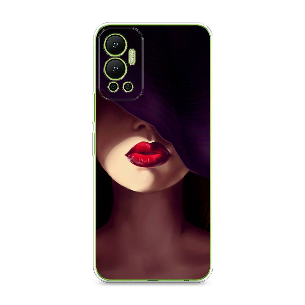 фото Силиконовый чехол "красные губы" на infinix hot 12 awog