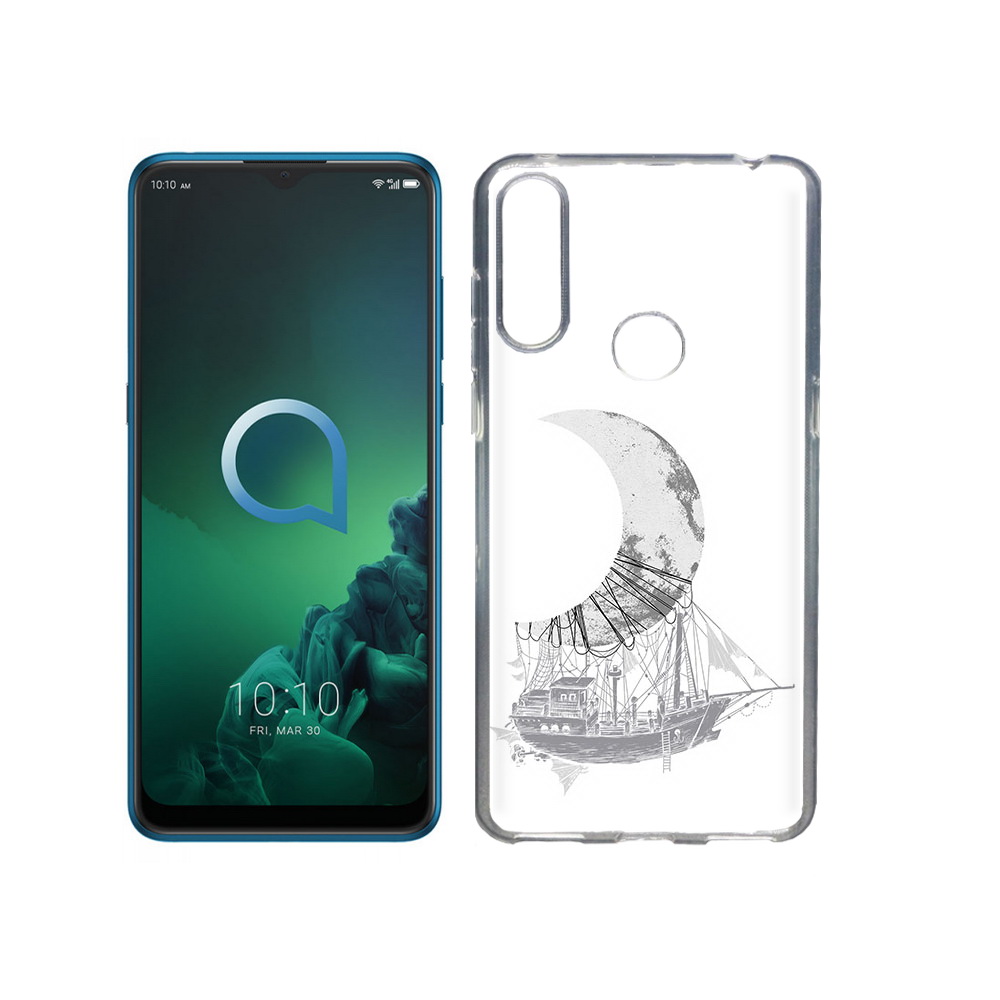 

Чехол MyPads Tocco для Alcatel 3X черно белый корабль полумесяц (PT227136.670.684), Прозрачный, Tocco