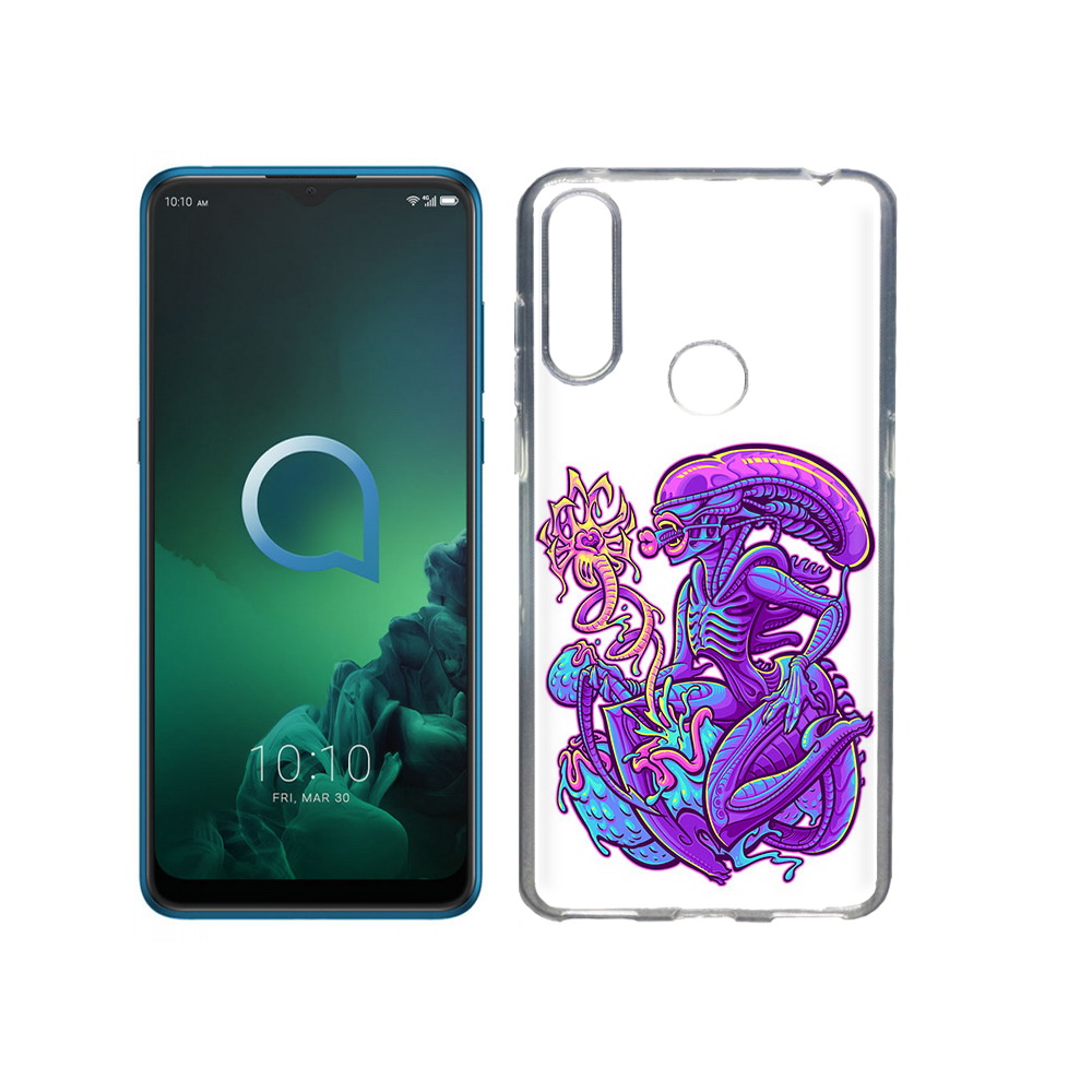 

Чехол MyPads Tocco для Alcatel 3X чужой фиолетовый цвет (PT227136.670.693), Прозрачный, Tocco