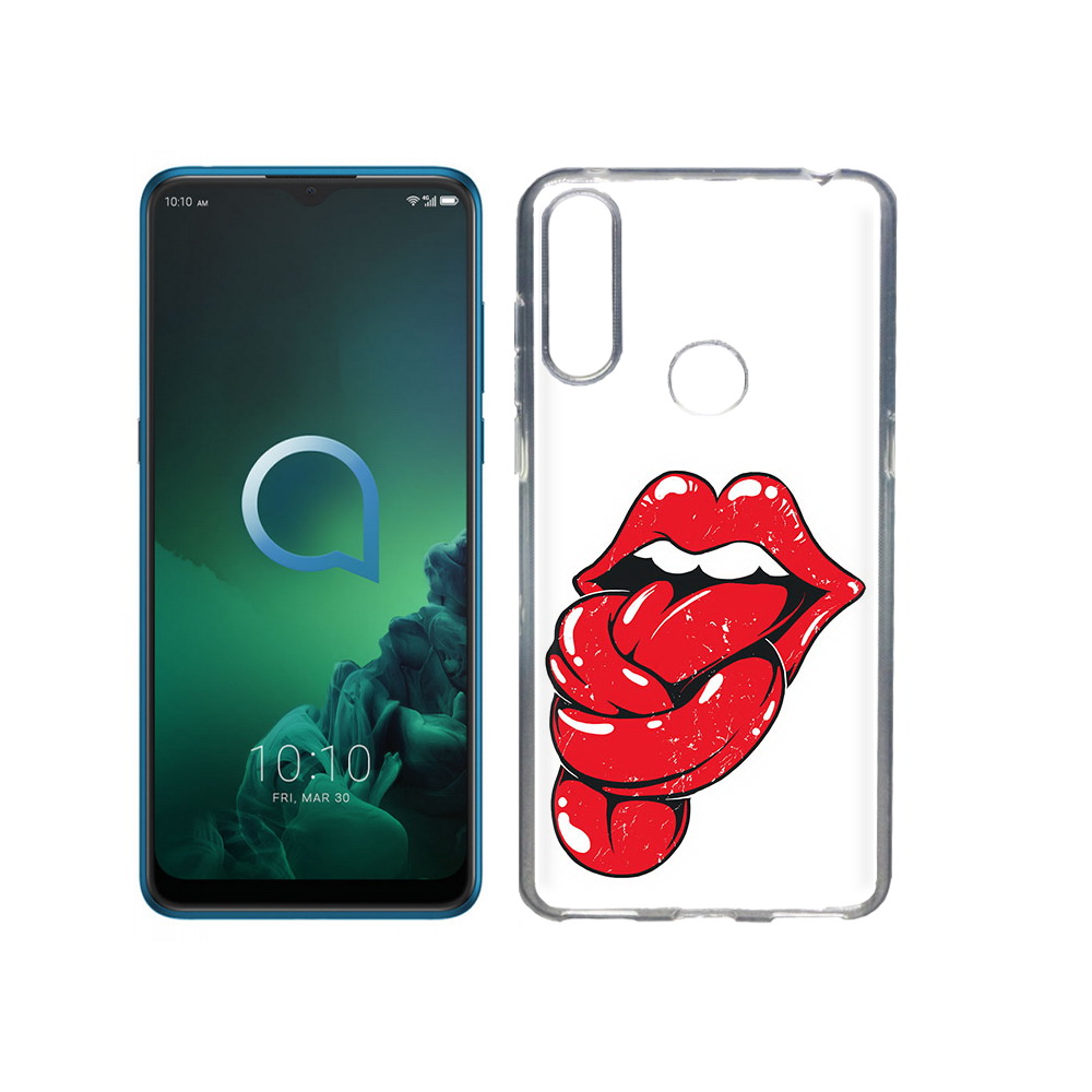 

Чехол MyPads Tocco для Alcatel 3X яркие губы с языком (PT227136.670.705), Прозрачный, Tocco