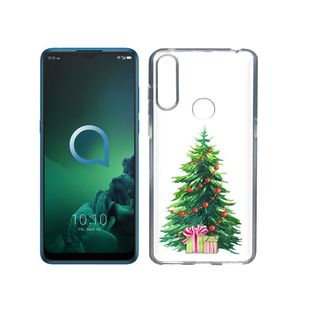 Чехол MyPads Tocco для Alcatel 3X Елка новогодняя с подарками акварель (PT227136.670.78)