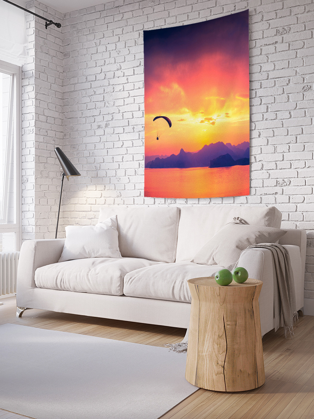 

Вертикальное фотопанно на стену JoyArty Парашютист на закате 100x150 см, Парашютист на закате