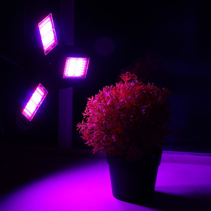 

Фитолампа светодиодная, Е27, 30 Вт, 144 Led, 265 В, складная, биколорная