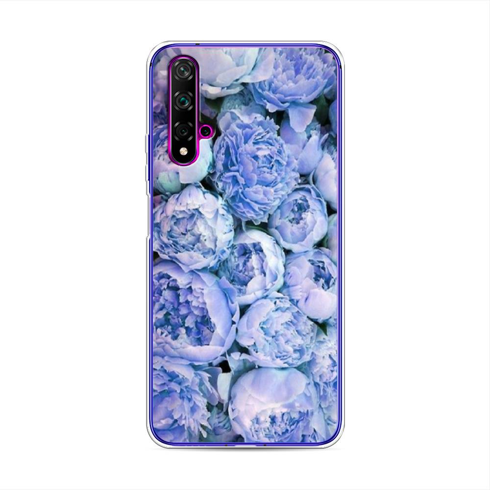 

Чехол Awog на Huawei Nova 5T "Пионы голубые", Разноцветный, 610550-8
