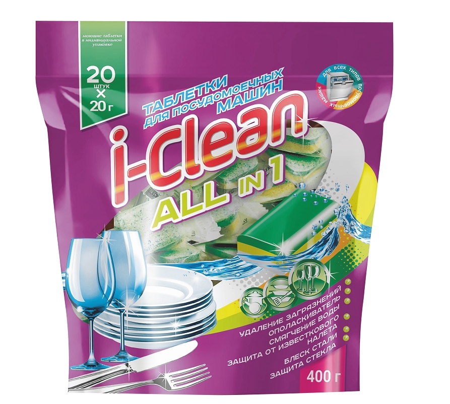 Таблетки Romax I-CLEAN All in 1 для посудомоечных машин, 20 шт.