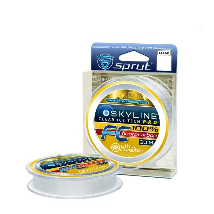 

Леска Sprut SKYLINE FC 100% Clear 0,281mm/30m, Прозрачный, Skyline Ice Tech Pro