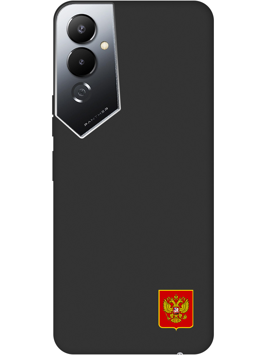 

Силиконовый чехол на Tecno Pova 4 с Гербом России, Soft Touch черный, 20000596