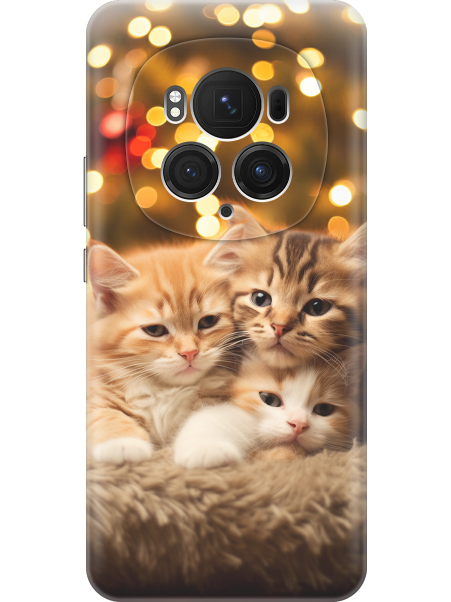 

Силиконовый чехол на Honor Magic6 Pro с принтом "Котята и Новый Год", 782623411