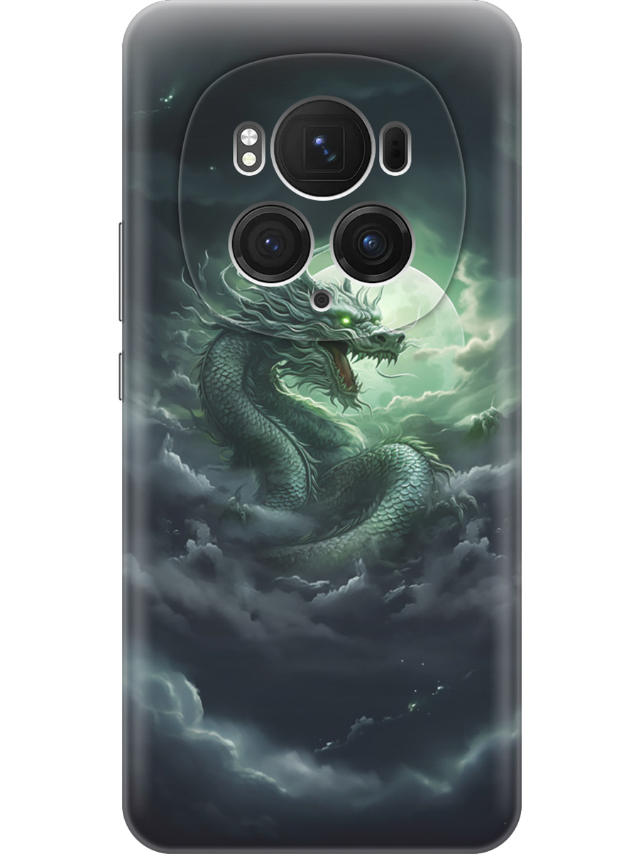 

Силиконовый чехол на Honor Magic6 Pro с принтом "Дракон на фоне луны и облаков", 782623412