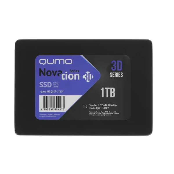 

Внешний SSD диск QUMO Novation 3D 1 ТБ (Q3DT-1TSCY), Черный, Novation 3D