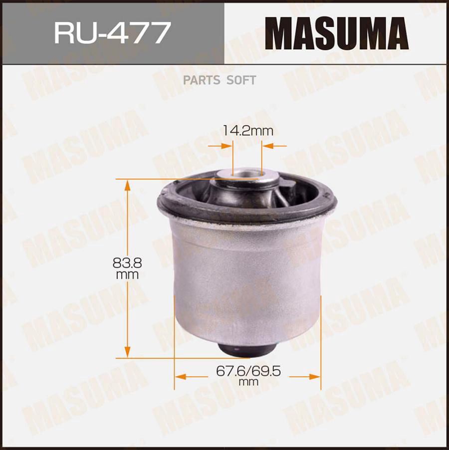 MASUMA 'RU477 Сайлентблок задн. балки  1шт