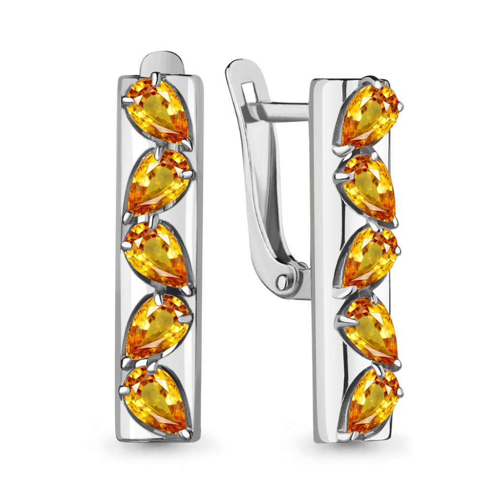 

Серьги из серебра с цитрином Aquamarine 4746406_925_р, 4746406_925_р
