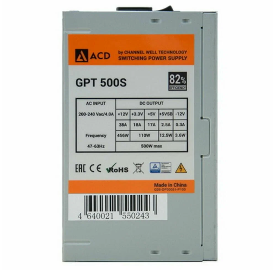 

ACD GPT500S (GPT-500S) 500W, 82% (max 85%), 120mm FAN, OEM (10) (550243)