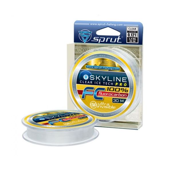 

Леска Sprut SKYLINE FC 100% Clear 0,501mm/30m, Прозрачный, Skyline Ice Tech Pro