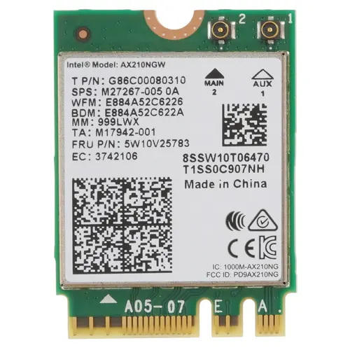 

Приемник Wi-Fi Intel AX210NGW, Зеленый, AX210NGW