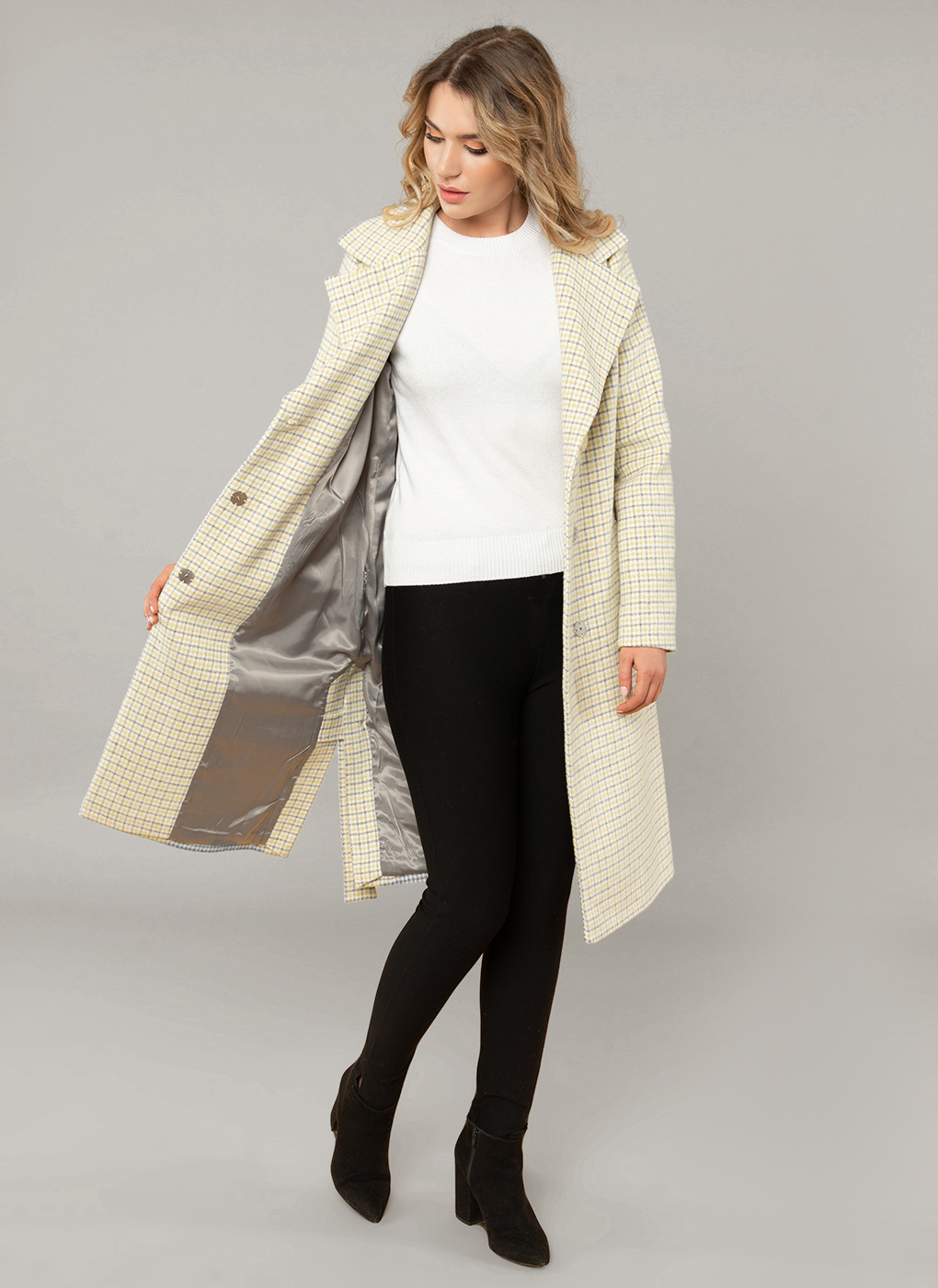 

Пальто женское Galla Lady 46095 желтое 48 RU, 46095