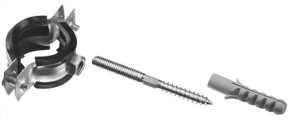 

Хомут сантехнический металлический 3/8" (15-19 мм) со шпилькой и дюбелем, Серебристый