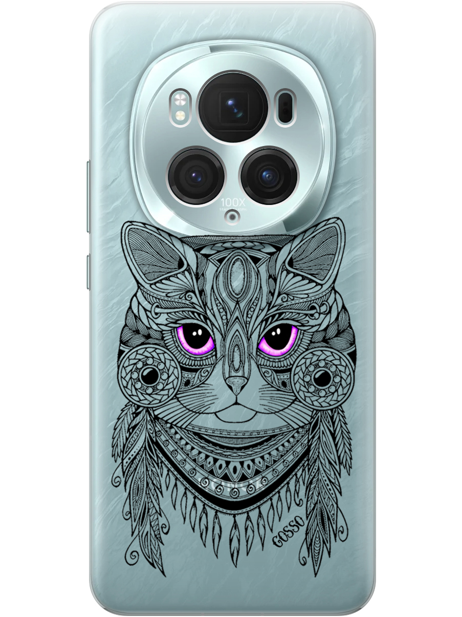 

Силиконовый чехол на Honor Magic6 Pro с принтом "Розовоглазая кошка" прозрачный, Прозрачный;фиолетовый;черный, 782623412